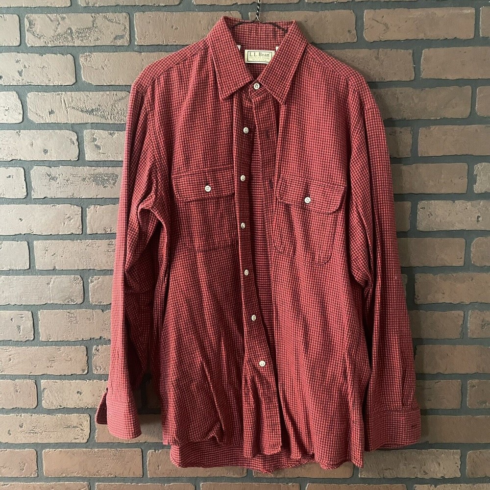 Vintage L.L. Bean Long Sleeve Flannel Button Down Shirt Size Medium